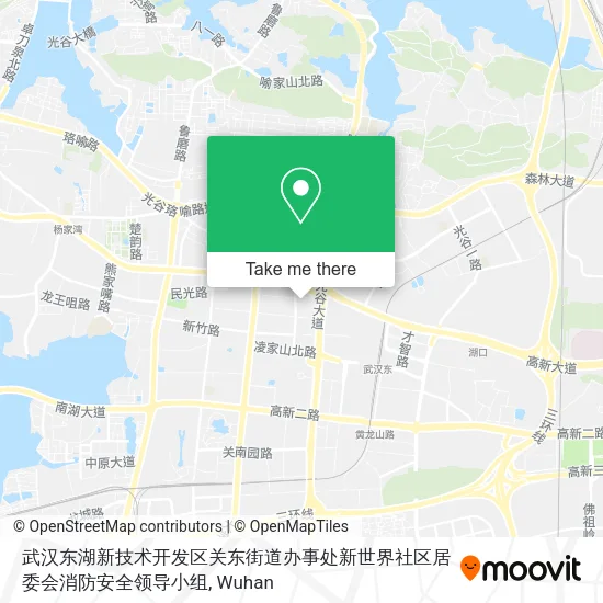 武汉东湖新技术开发区关东街道办事处新世界社区居委会消防安全领导小组 map