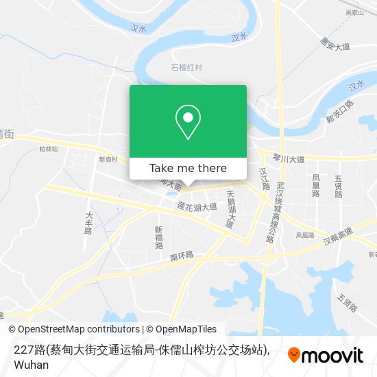 227路(蔡甸大街交通运输局-侏儒山榨坊公交场站) map