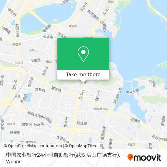 中国农业银行24小时自助银行(武汉洪山广场支行) map