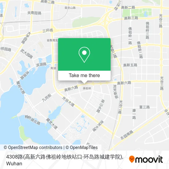 4308路(高新六路佛祖岭地铁站口-环岛路城建学院) map