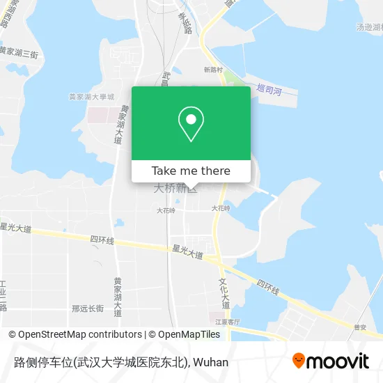 路侧停车位(武汉大学城医院东北) map