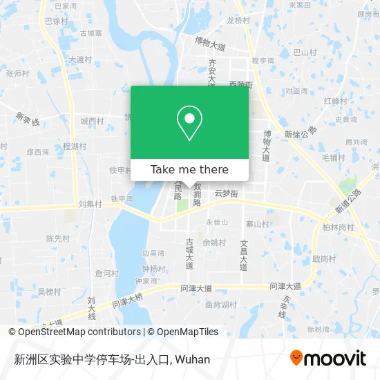 新洲区实验中学停车场-出入口 map
