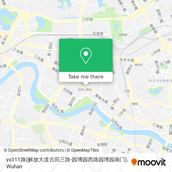 yx311路(解放大道古田三路-园博园西路园博园南门) map
