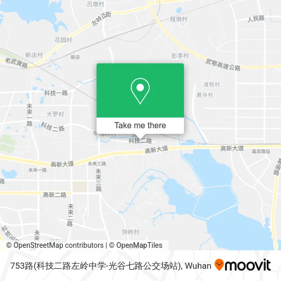 753路(科技二路左岭中学-光谷七路公交场站) map
