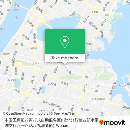 中国工商银行离行式自助服务区(湖北分行营业部水果湖支行八一路武汉九洲通衢) map