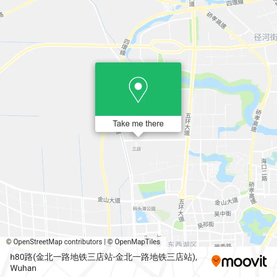 h80路(金北一路地铁三店站-金北一路地铁三店站) map