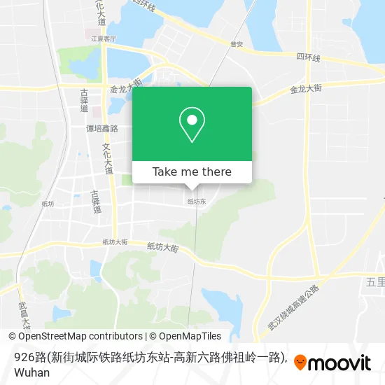 926路(新街城际铁路纸坊东站-高新六路佛祖岭一路) map