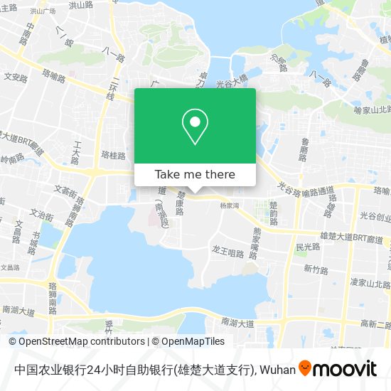 中国农业银行24小时自助银行(雄楚大道支行) map