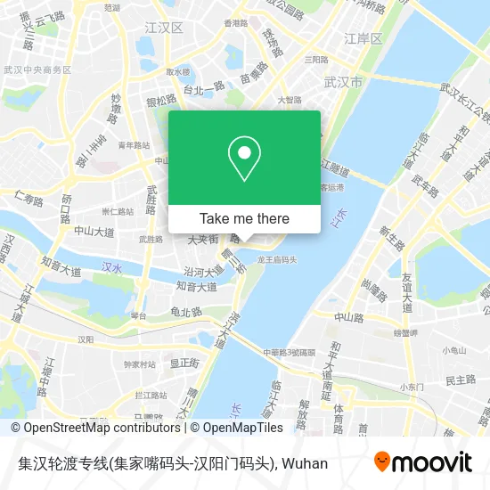 集汉轮渡专线(集家嘴码头-汉阳门码头) map