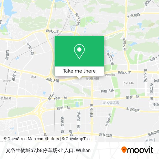 光谷生物城b7,b8停车场-出入口 map