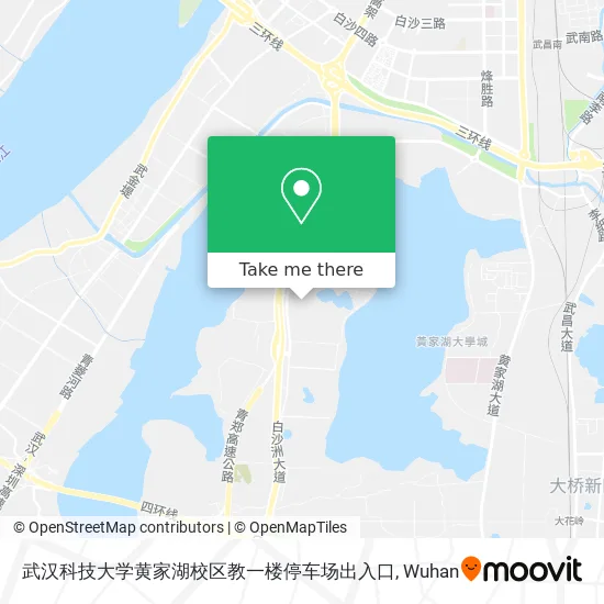 武汉科技大学黄家湖校区教一楼停车场出入口 map