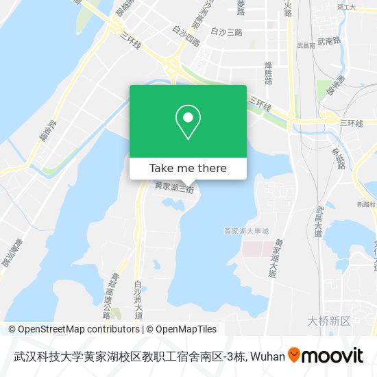 武汉科技大学黄家湖校区教职工宿舍南区-3栋 map
