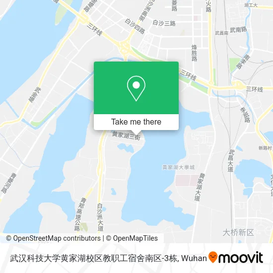 武汉科技大学黄家湖校区教职工宿舍南区-3栋 map