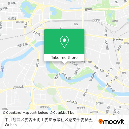 中共硚口区委古田街工委陈家墩社区总支部委员会 map