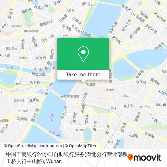 中国工商银行24小时自助银行服务(湖北分行营业部积玉桥支行中山路) map