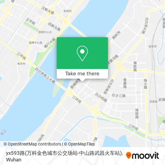yx593路(万科金色城市公交场站-中山路武昌火车站) map