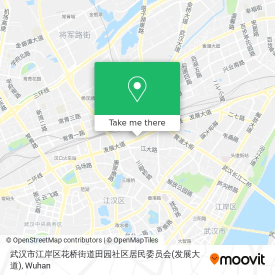 武汉市江岸区花桥街道田园社区居民委员会(发展大道) map