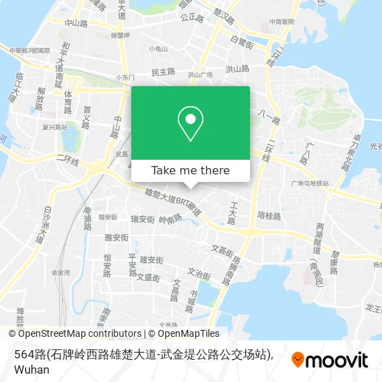 564路(石牌岭西路雄楚大道-武金堤公路公交场站) map