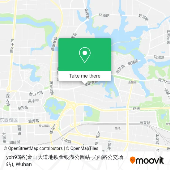 yxh93路(金山大道地铁金银湖公园站-吴西路公交场站) map