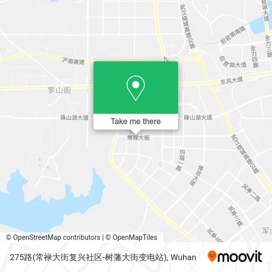 275路(常禄大街复兴社区-树藩大街变电站) map