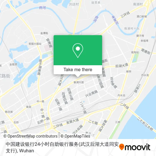 中国建设银行24小时自助银行服务(武汉后湖大道同安支行) map