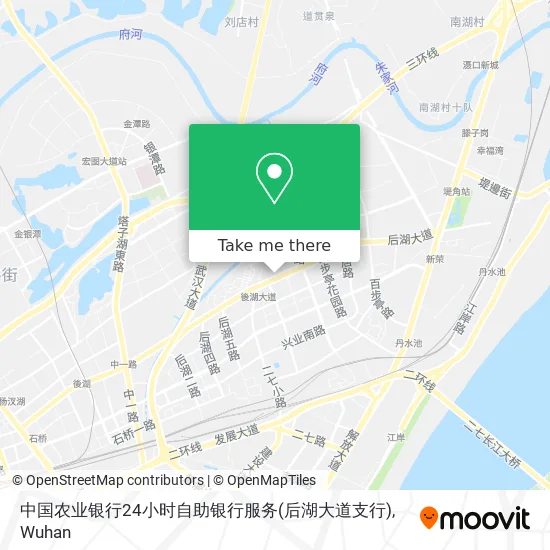 中国农业银行24小时自助银行服务(后湖大道支行) map