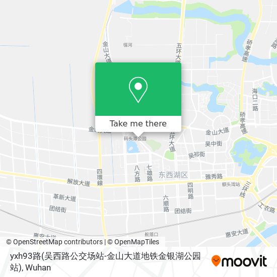 yxh93路(吴西路公交场站-金山大道地铁金银湖公园站) map