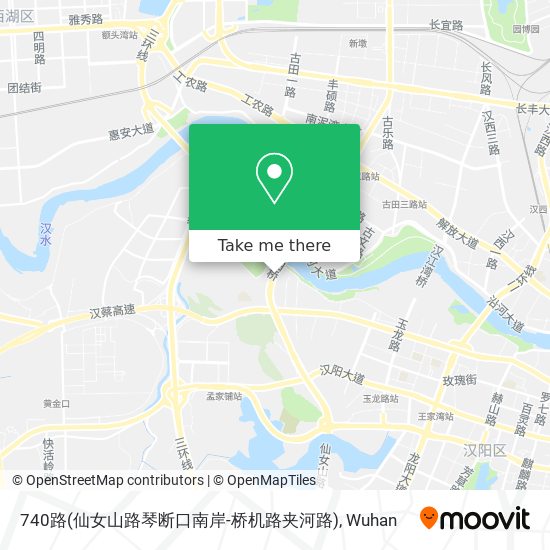 740路(仙女山路琴断口南岸-桥机路夹河路) map