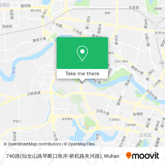 740路(仙女山路琴断口南岸-桥机路夹河路) map