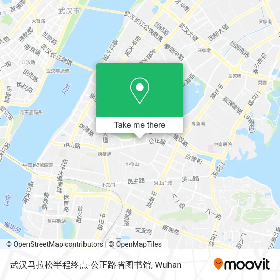 武汉马拉松半程终点-公正路省图书馆 map