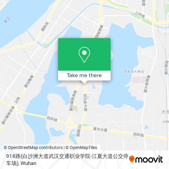 918路(白沙洲大道武汉交通职业学院-江夏大道公交停车场) map