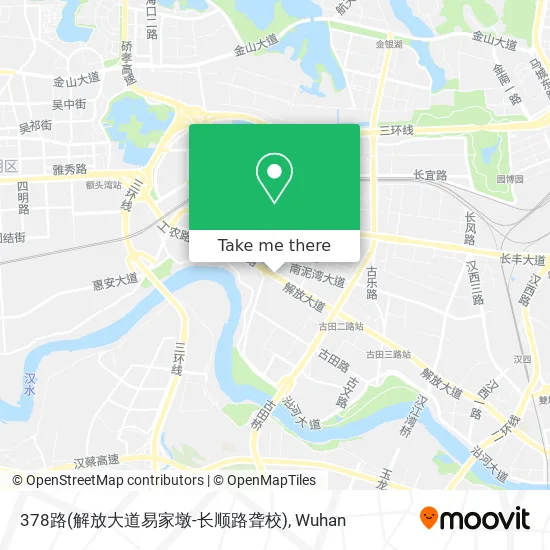 378路(解放大道易家墩-长顺路聋校) map