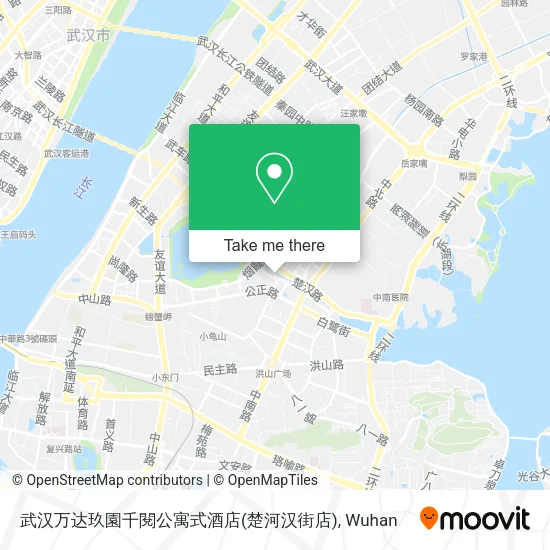 武汉万达玖園千閱公寓式酒店(楚河汉街店) map