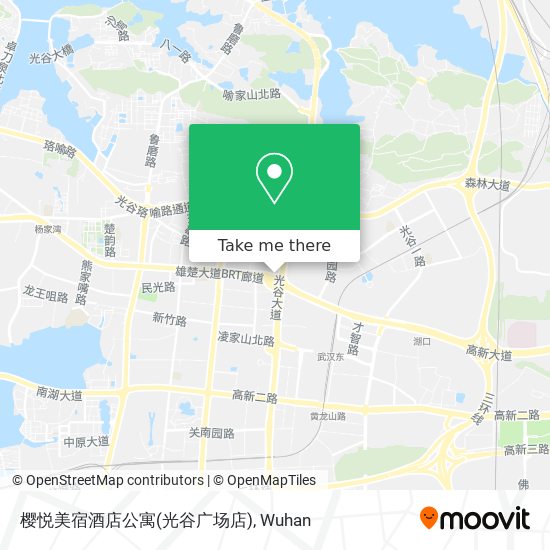 樱悦美宿酒店公寓(光谷广场店) map