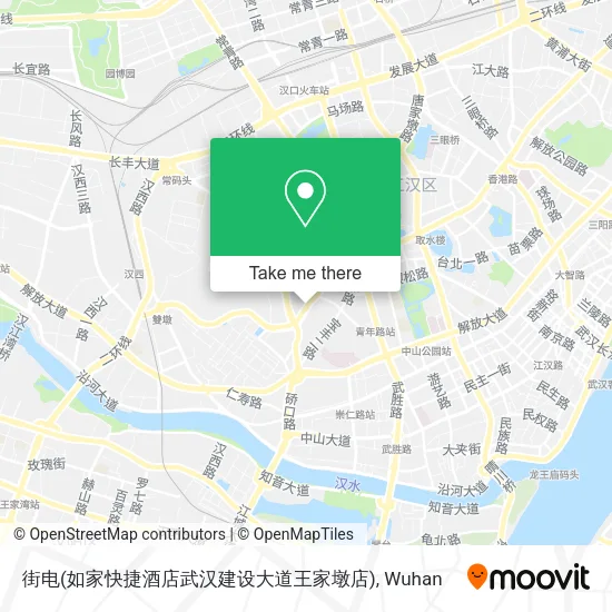街电(如家快捷酒店武汉建设大道王家墩店) map