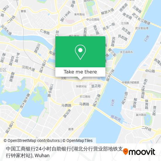 中国工商银行24小时自助银行(湖北分行营业部地铁支行钟家村站) map