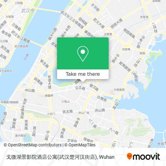 戈微湖景影院酒店公寓(武汉楚河汉街店) map