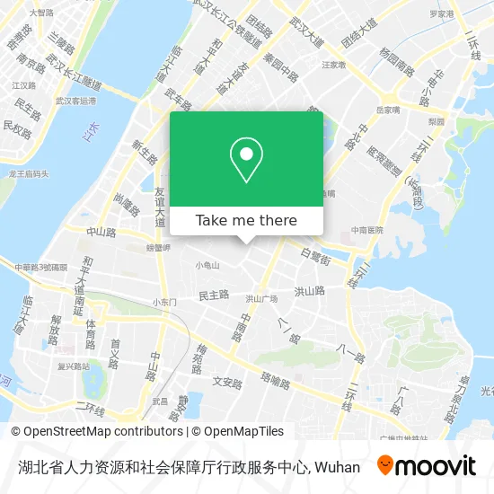 湖北省人力资源和社会保障厅行政服务中心 map