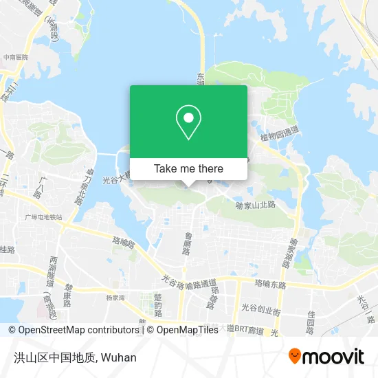 洪山区中国地质 map