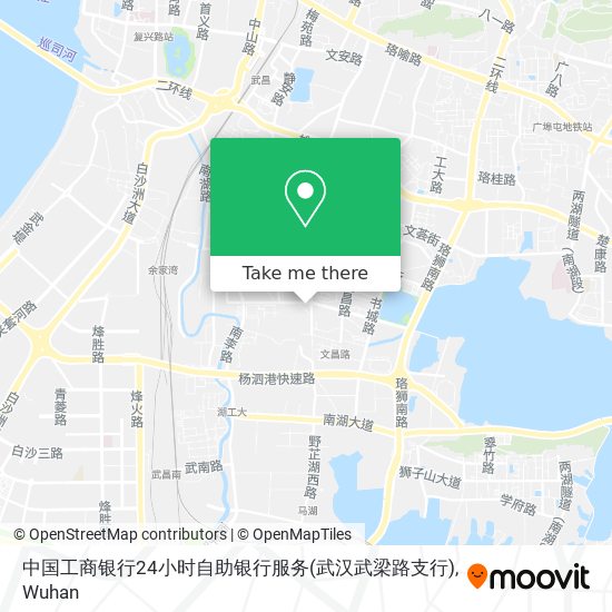 中国工商银行24小时自助银行服务(武汉武梁路支行) map