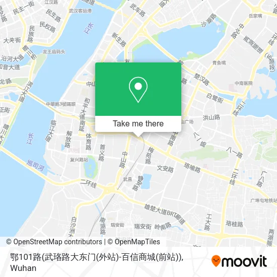 鄂101路(武珞路大东门(外站)-百信商城(前站)) map