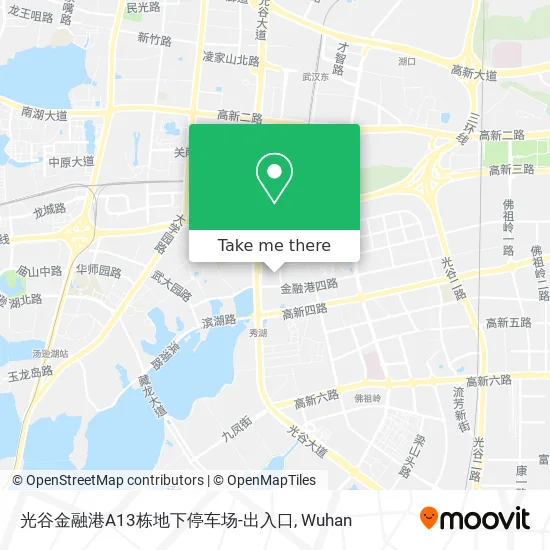 光谷金融港A13栋地下停车场-出入口 map