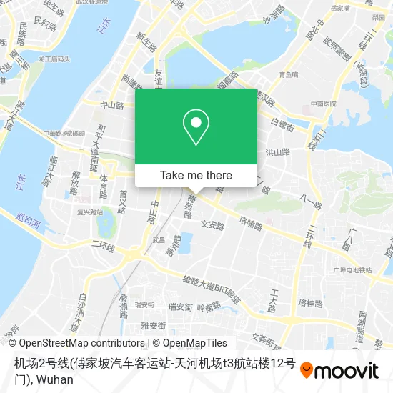机场2号线(傅家坡汽车客运站-天河机场t3航站楼12号门) map