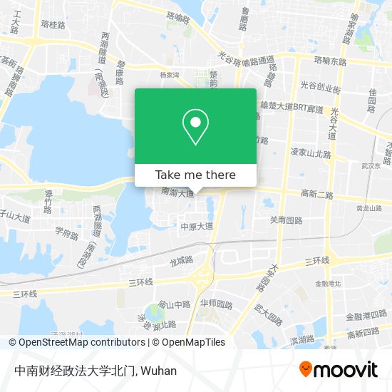 中南财经政法大学北门 map