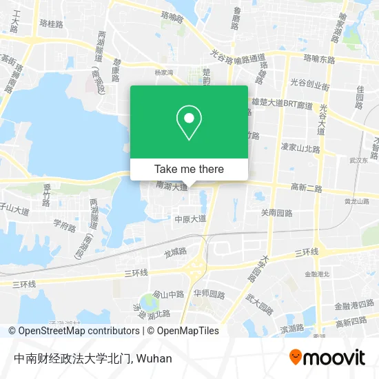 中南财经政法大学北门 map
