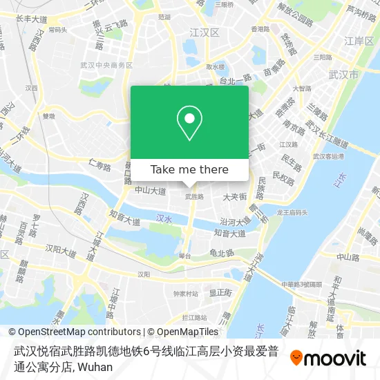 武汉悦宿武胜路凯德地铁6号线临江高层小资最爱普通公寓分店 map