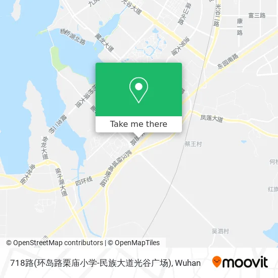718路(环岛路栗庙小学-民族大道光谷广场) map