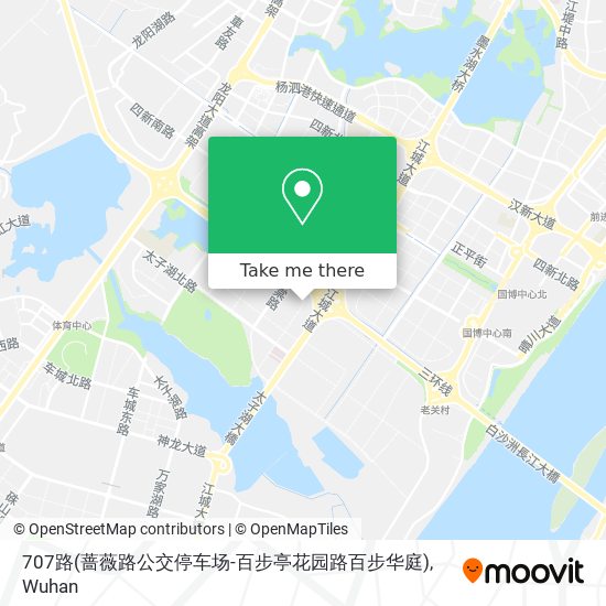 707路(蔷薇路公交停车场-百步亭花园路百步华庭) map