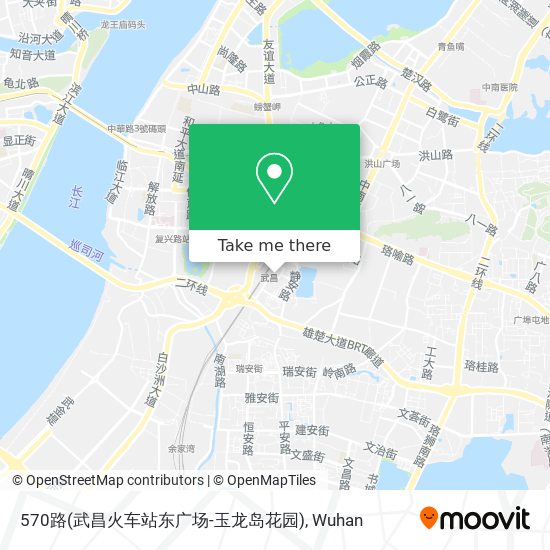 570路(武昌火车站东广场-玉龙岛花园) map