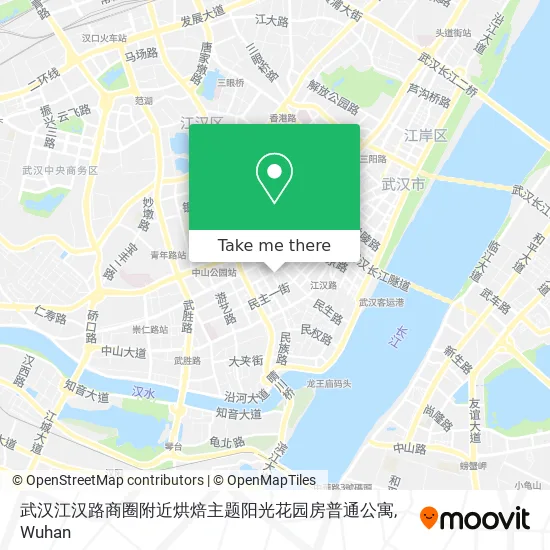 武汉江汉路商圈附近烘焙主题阳光花园房普通公寓 map